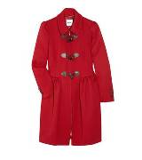 Moschino 红色褶饰羊毛大衣