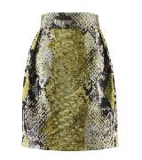 Gucci 2013春夏黄色蟒蛇皮直筒短裙