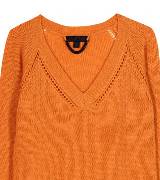 Burberry Prorsum橙色V领镂空针织衫