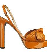 Moschino蝴蝶结饰橙色高跟凉鞋