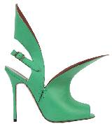 Manolo Blahnik绿色造型感高跟凉鞋