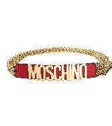 Moschino红色金链手链
